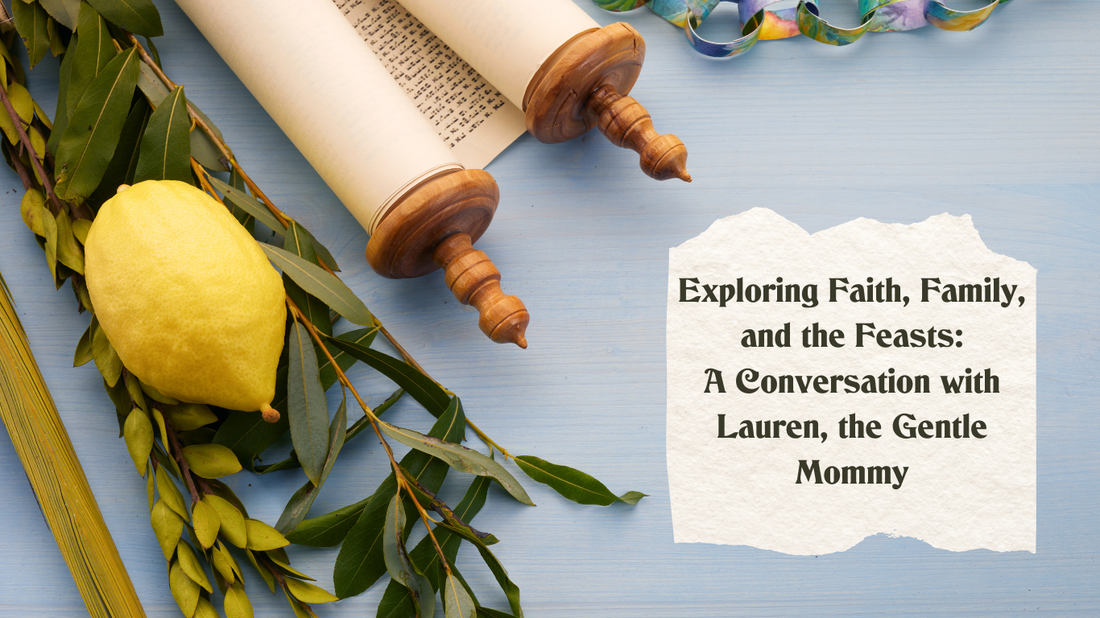 Exploring faith, family, and the Feasts: The image is of a feast tablescape with a Torah included as this is discussed heavily in the episode of the podcast as well as this blogpost
